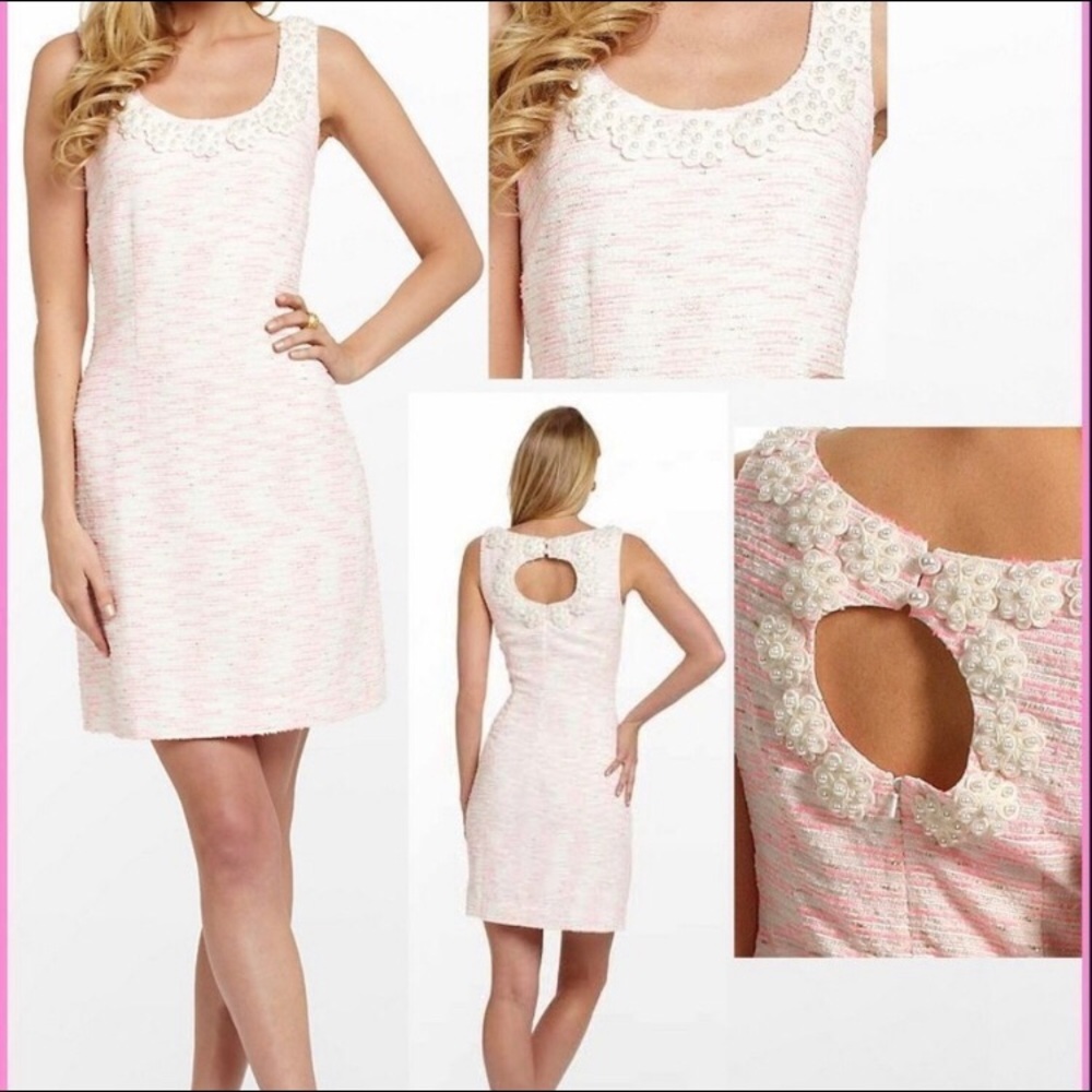 Lilly Pulitzer Nina Pink Pearl Tweed Dress